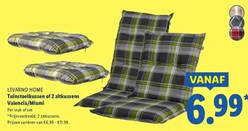 Aanbieding: Tuinstoelkussen of 2 zitkussens Valencia/Miam