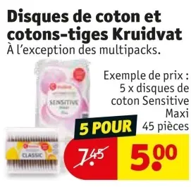 Offre: Disques de coton et cotons-tiges