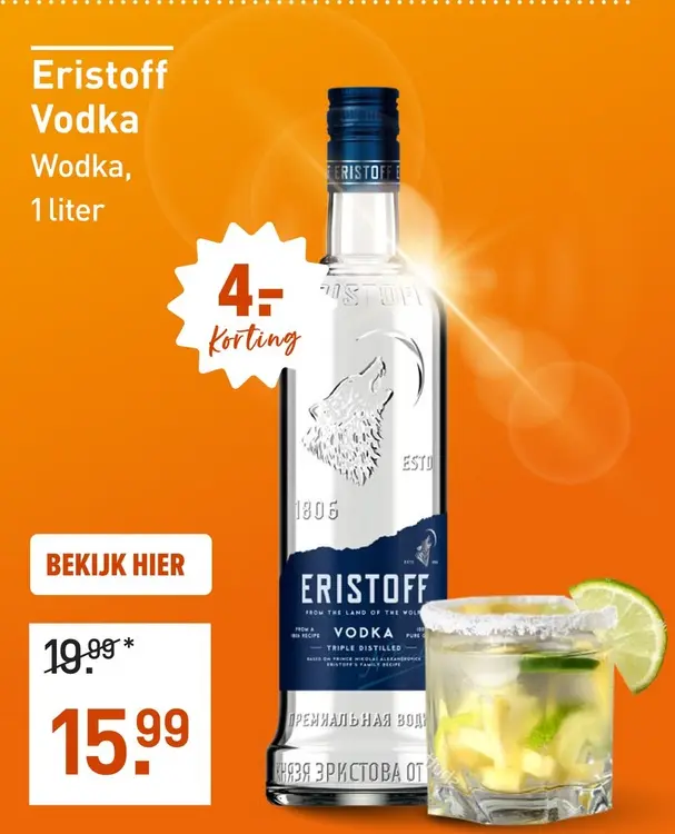 Aanbieding: Eristoff Vodka