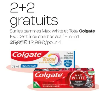 Offre: Dentifrice charbon actif