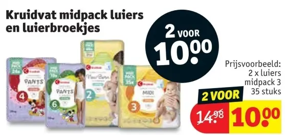 Promotie: Kruidvat midpack luiers en luierbroekjes