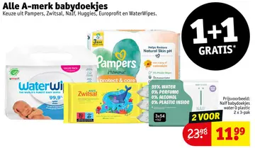 Aanbieding: Alle A-merk babydoekjes