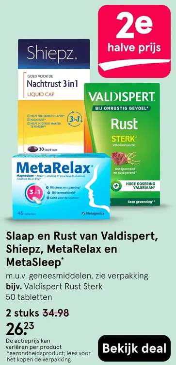 Aanbieding: Slaap en Rust van Valdispert, Shiepz, MetaRelax en MetaSleep