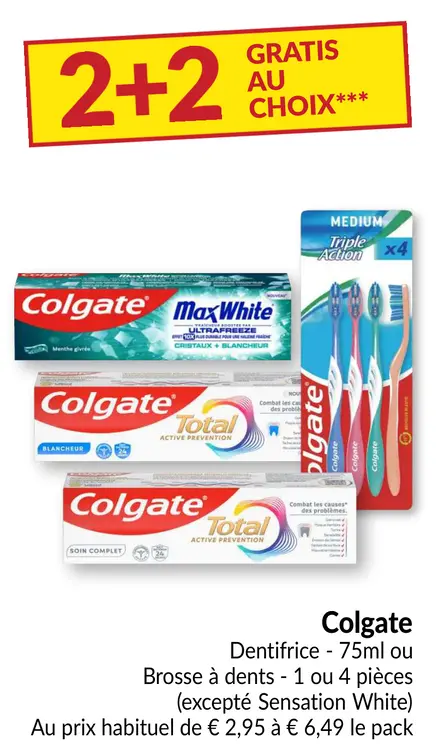 Offre: Dentifrice ou Brosse à dents