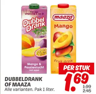 Aanbieding: Dubbeldrank of Maaza