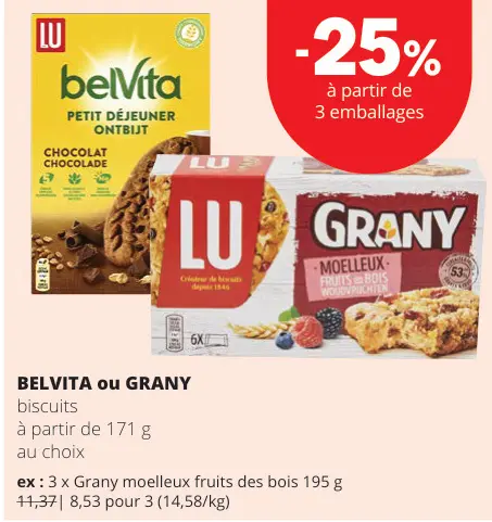 Offre: BELVITA ou GRANY