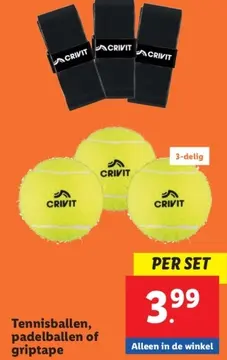Aanbieding: Tennisballen, padelballen of griptape