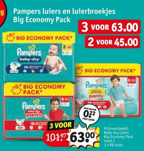 Aanbieding: Luiers en luierbroekjes Big Economy Pack