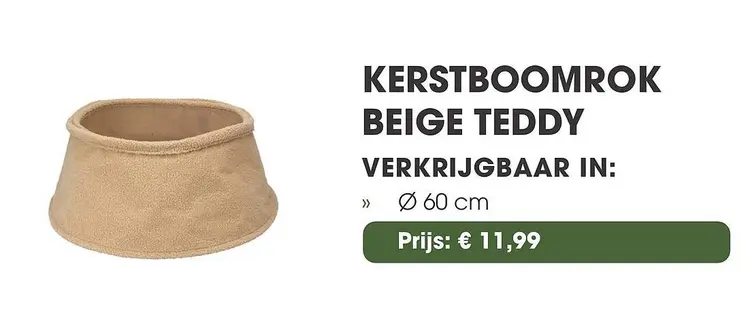 Aanbieding: Kerstboomrok beige teddy