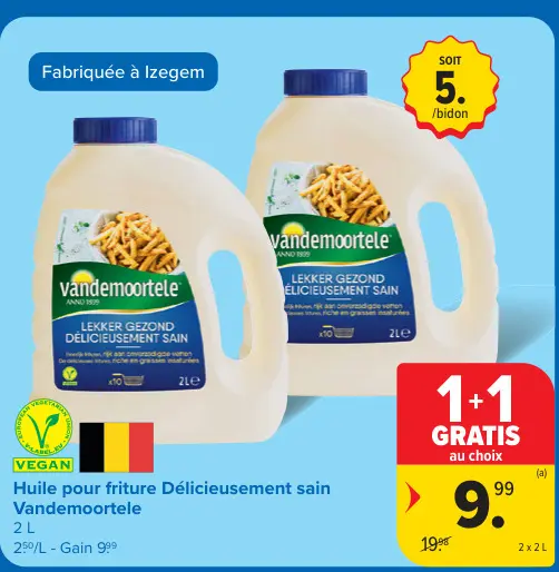 Offre: Huile pour friture Délicieusement sain