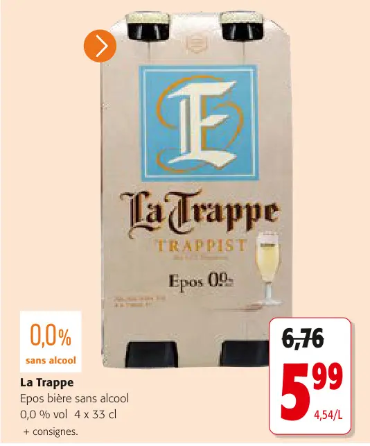Offre: La Trappe Epos bière sans alcool