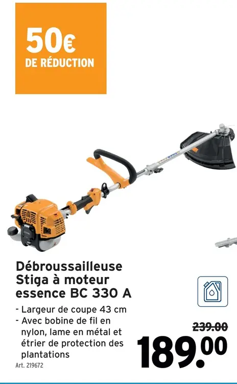 Offre: Débroussailleuse Stiga à moteur essence BC 33