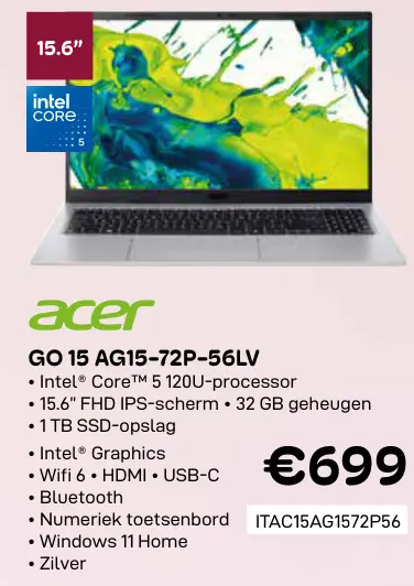 Promotie: Acer GO 15 AG15-72P-56LV