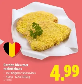 Promotie: Cordon bleu met raclettekaas