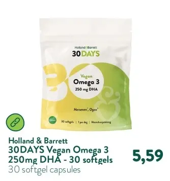 Aanbieding: 30DAYS Vegan Omega 3 250mg DHA