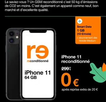 Offre: iPhone 11 reconditionné