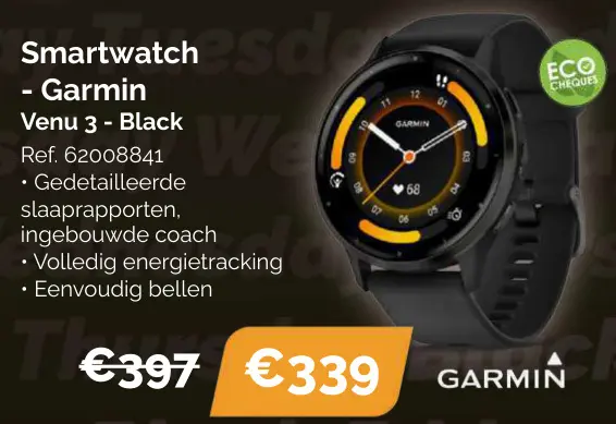 Aanbieding: Smartwatch - Garmin Venu 3 - Black