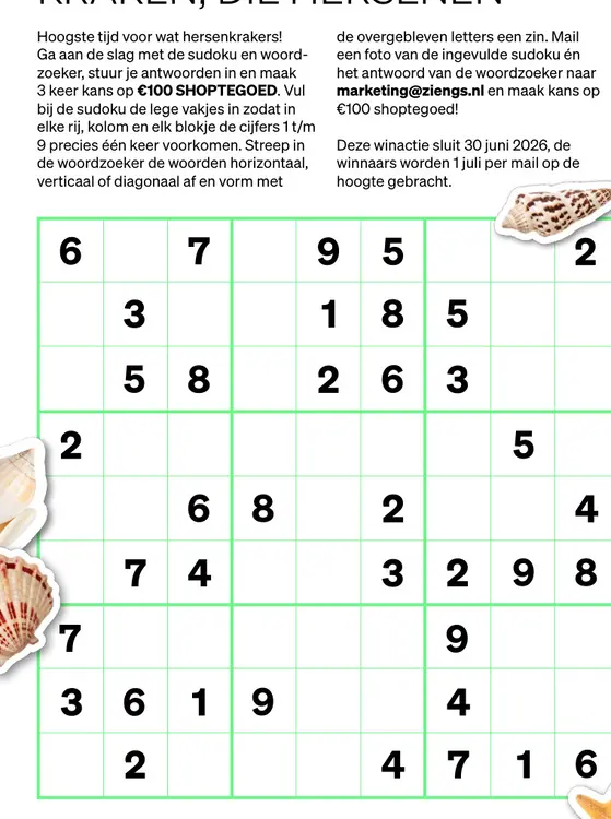 Aanbieding: Sudoku en Woordzoeker
