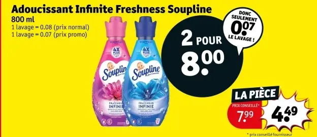 Offre: Adoucissant Infinite Freshness Soupline