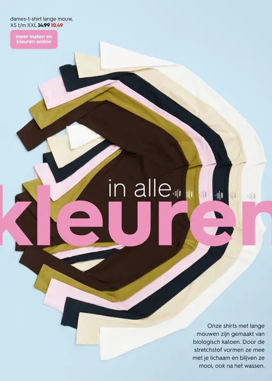 Aanbieding: dames-t-shirt lange mouw
