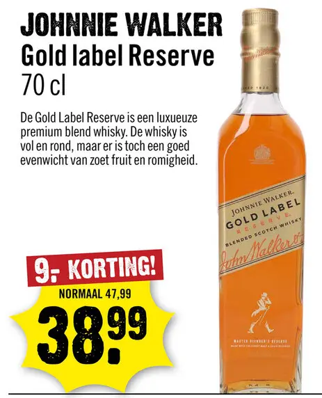 Aanbieding: Johnnie Walker Gold Label Reserve Whisky 70 cl