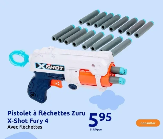 Offre: Pistolet à fléchettes Zuru X-Shot Fury 4