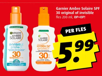 Aanbieding: Garnier Ambre Solaire SPF 30 original of invisible