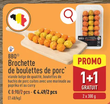 Offre: Brochette de boulettes de porc