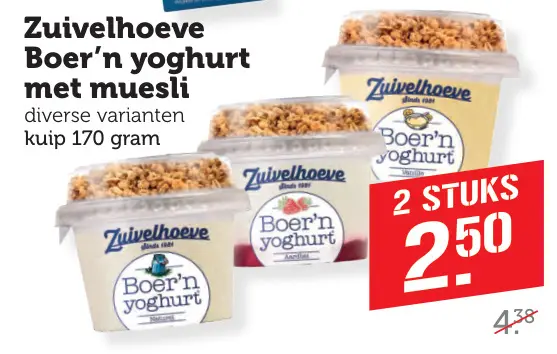 Aanbieding: Boer'n yoghurt met muesli