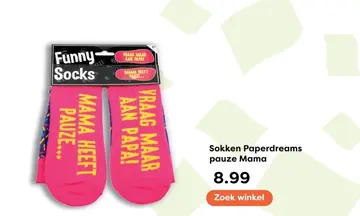 Aanbieding: Sokken Paperdreams pauze Mama