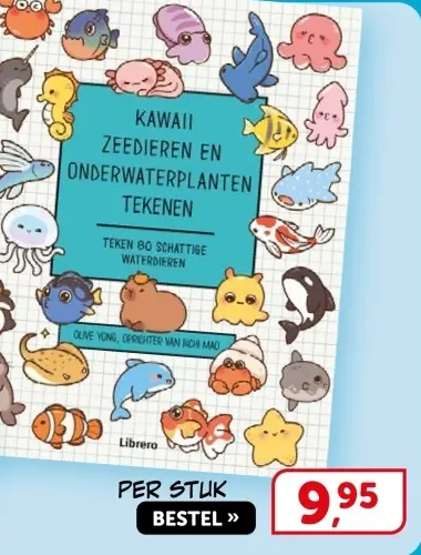 Aanbieding: Kawaii zeedieren en onderwaterplanten tekenen