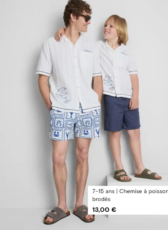 Offre: Chemise à poisson brodés