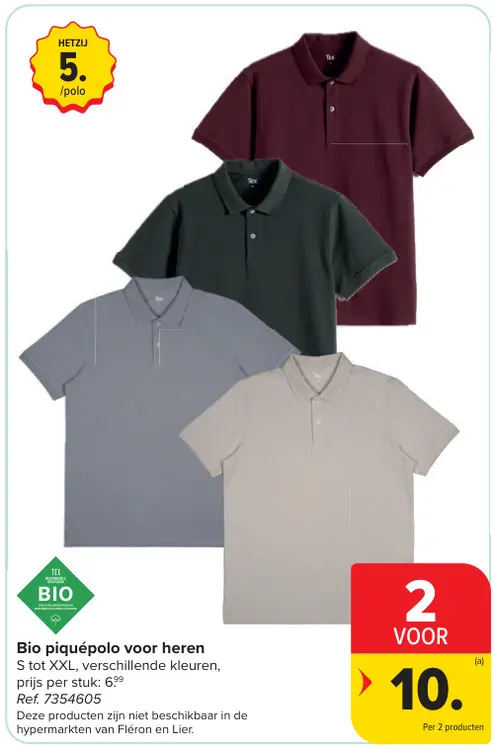 Promotie: Bio piquépolo voor heren