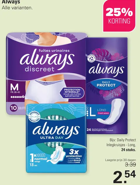 Aanbieding: Daily Protect Inlegkruisjes - Long