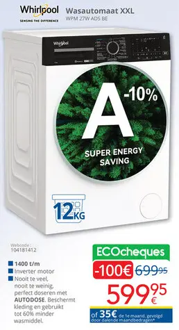 Promotie: Wasautomaat XXL