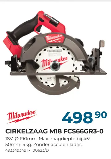 Promotie: Cirkelzaag m18 fcs66gr3-0