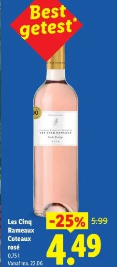 Aanbieding: Les Cinq Rameaux Coteaux rosé