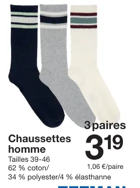 Offre: Chaussettes homme