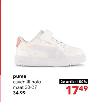 Aanbieding: Puma Caven III Holo 2.0 meisjes sneakers wit roze