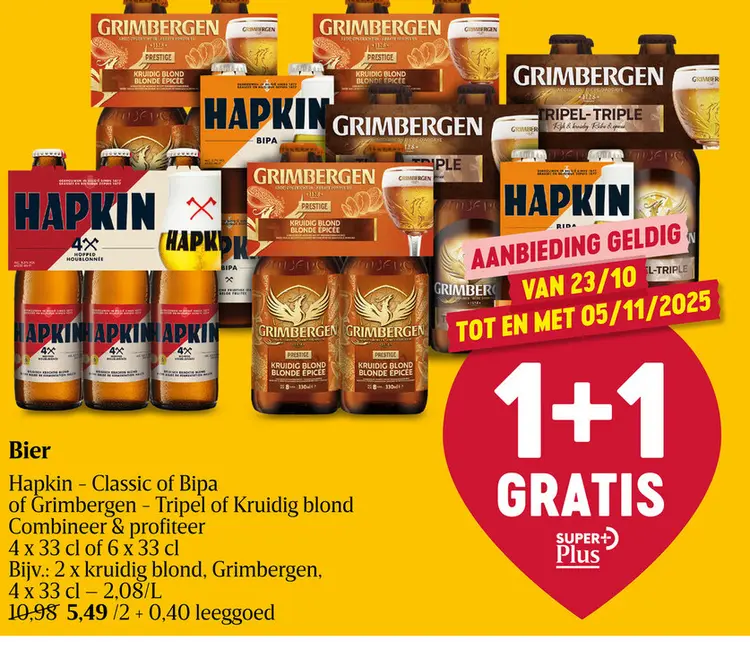 Aanbieding: Bier Hapkin - Classic of Bipa of Grimbergen - Tripel