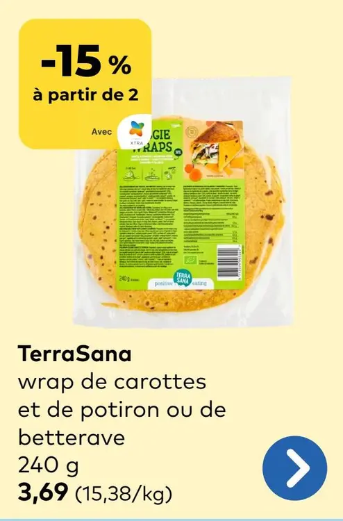 Offre: Wrap de carottes et de potiron ou de betterave