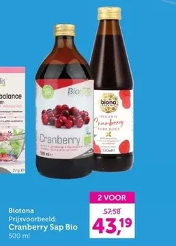 Aanbieding: Cranberry Sap Bio