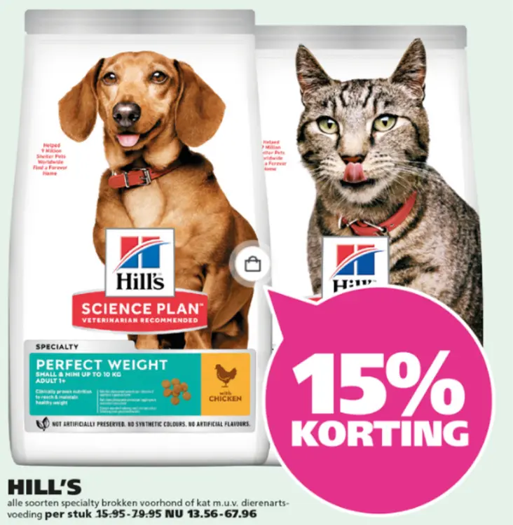 Aanbieding: Hill's alle soorten specialty brokken voor hond + kat