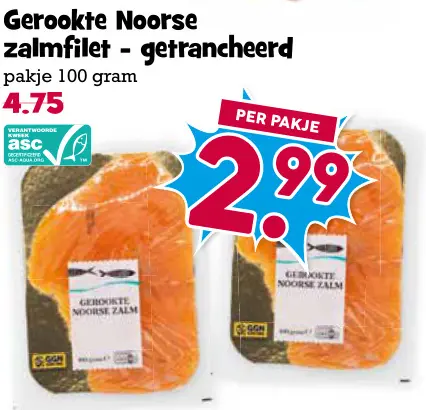 Aanbieding: Gerookte Noorse zalmfilet - getrancheerd