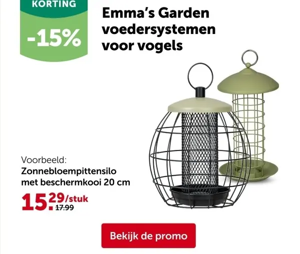 Promotie: Zonnebloempittensilo met beschermkooi 20 cm