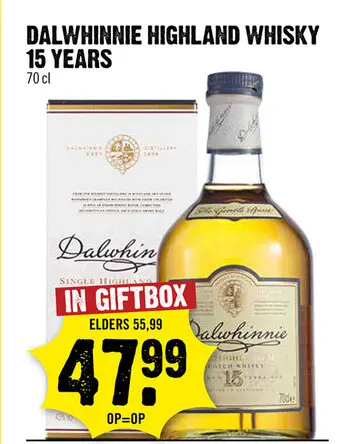Aanbieding: Dalwhinnie Single Malt 15 Years Whisky 70 cl