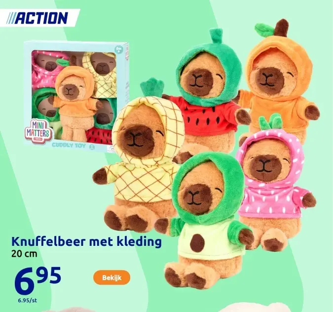 Aanbieding: Knuffelbeer met kleding