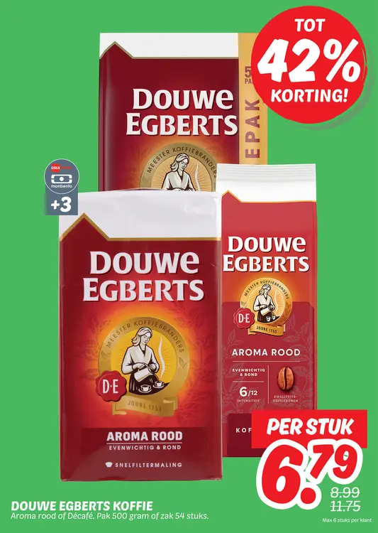 Aanbieding: KOFFIE Aroma rood of Décafé