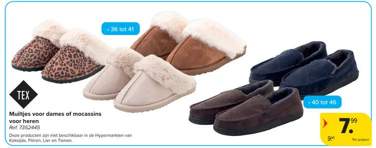 Promotie: Muiltjes voor dames of mocassins voor heren