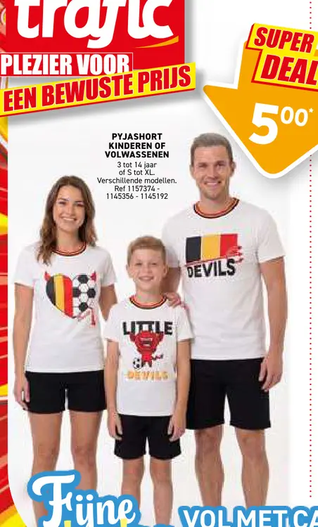 Promotie: Pyjashort kinderen of volwassenen